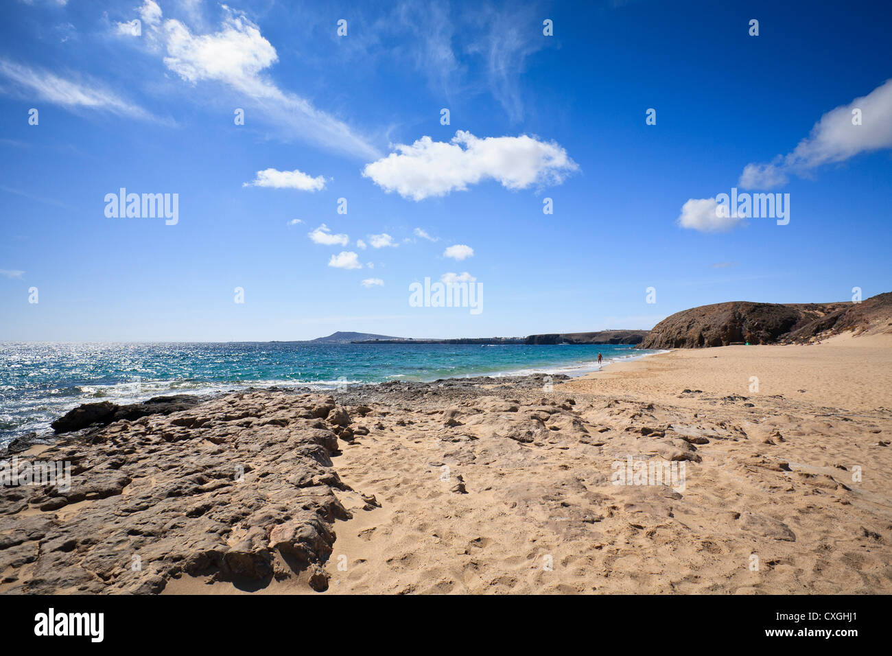 Playa Papagayo Strand, Lanzarote, Kanarische Inseln Stockfoto