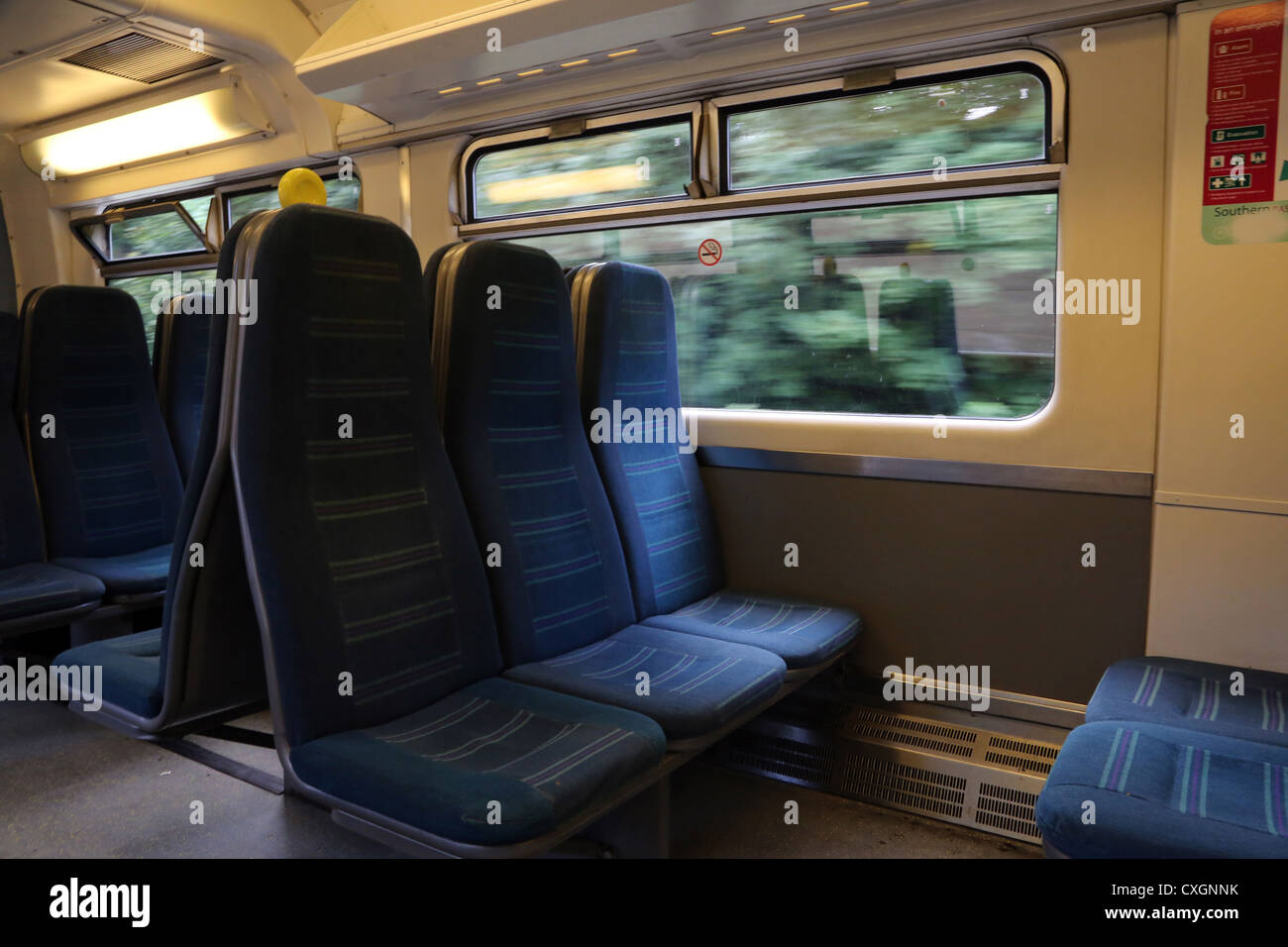 Innere des leeren Zug Wagen England Stockfoto