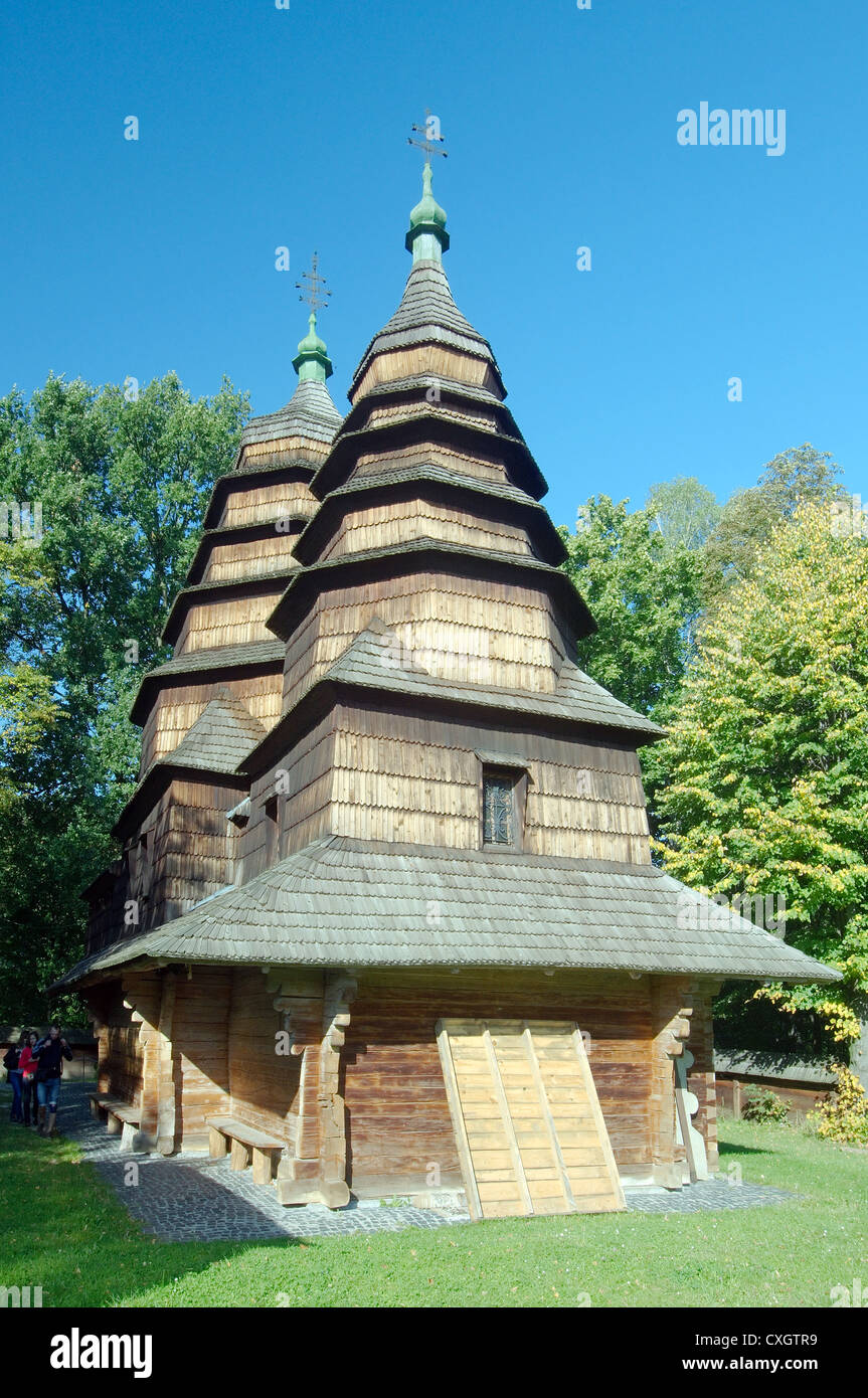 alte christliche Holzkirche, Lviv, Ukraine, Osteuropa Stockfoto