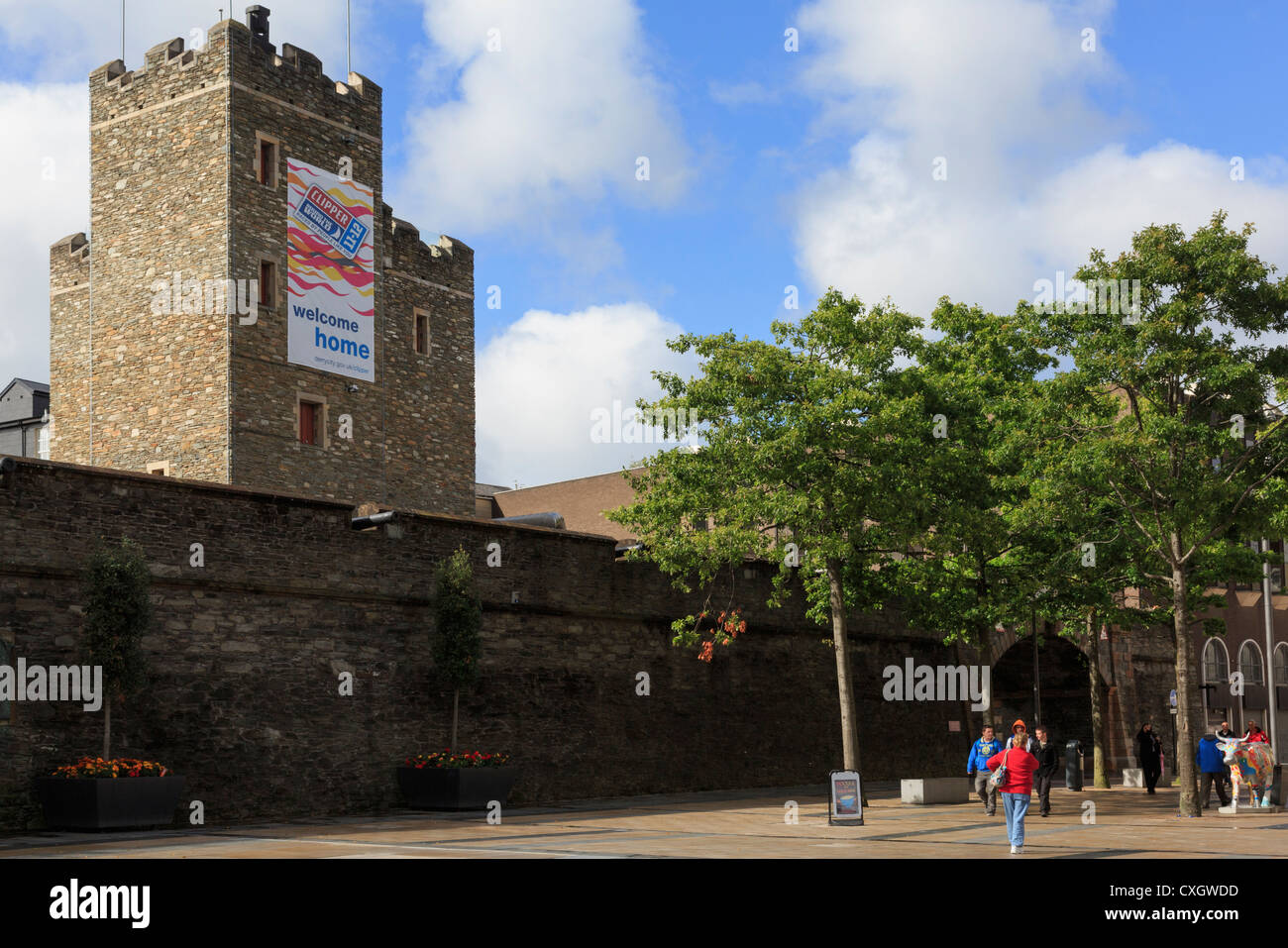 Turmmuseum innerhalb der historischen Stadtmauern in Derry, Co Londonderry, Nordirland, Vereinigtes Königreich, Großbritannien Stockfoto