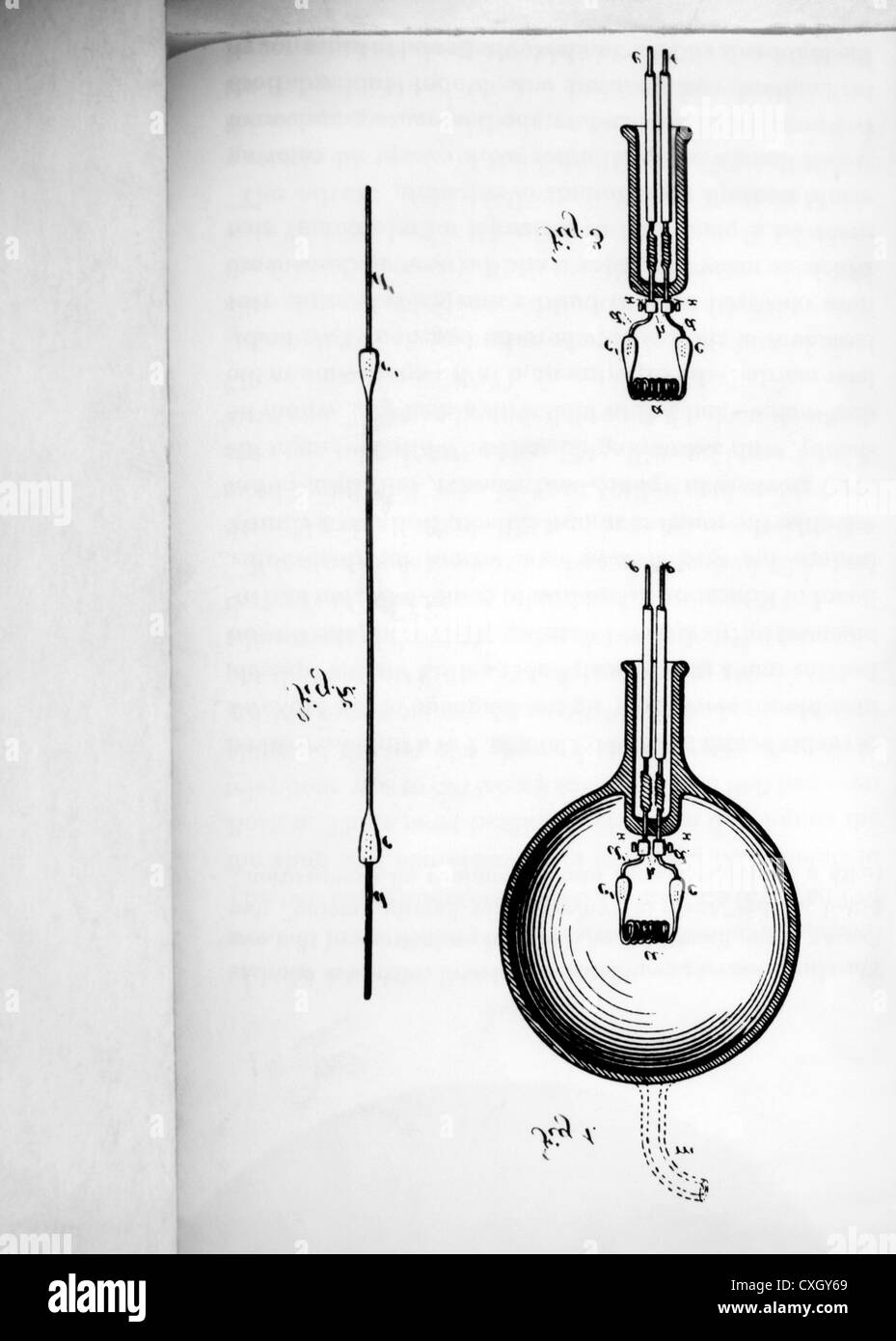 Drucken der Patentanmeldung für Glühlampen Carbon Filament Lamp-Thomas A. Edison Stockfoto