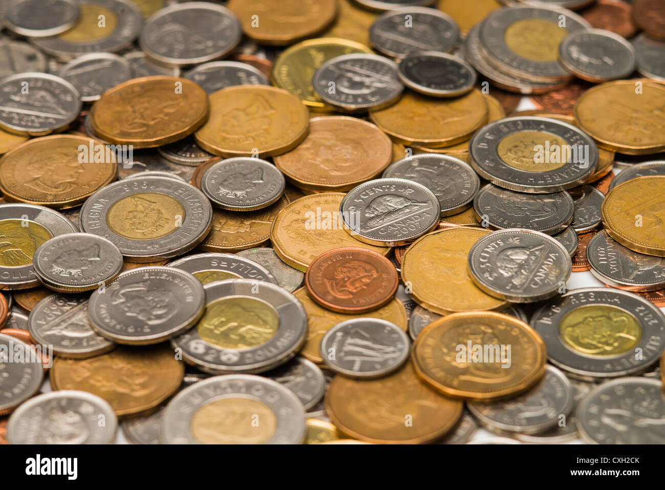 Kanadische Münze Geld Stockfoto