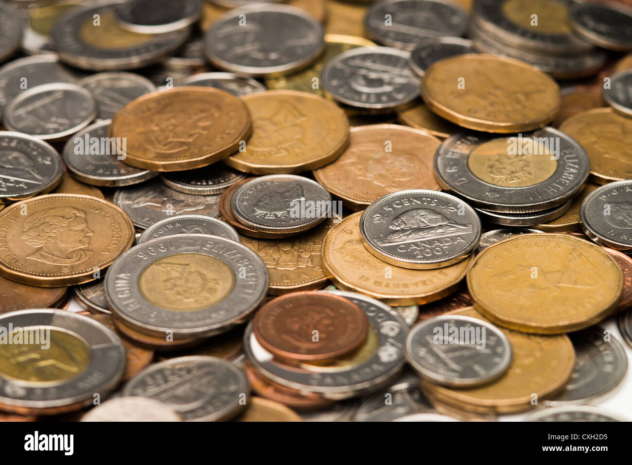 Kanadische Münze Geld Stockfoto