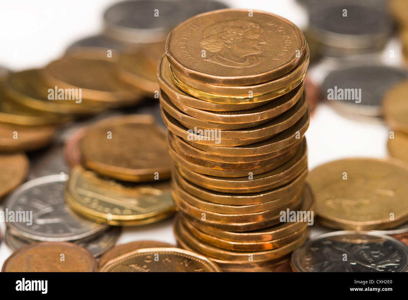 Kanadische Münze Geld Stockfoto