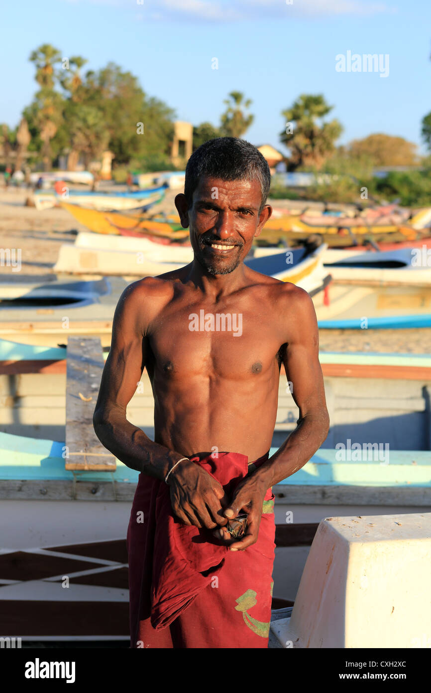 Sri Lanka Fischer in Back Bay Beach in Trincomalee auf Sri Lanka. Stockfoto