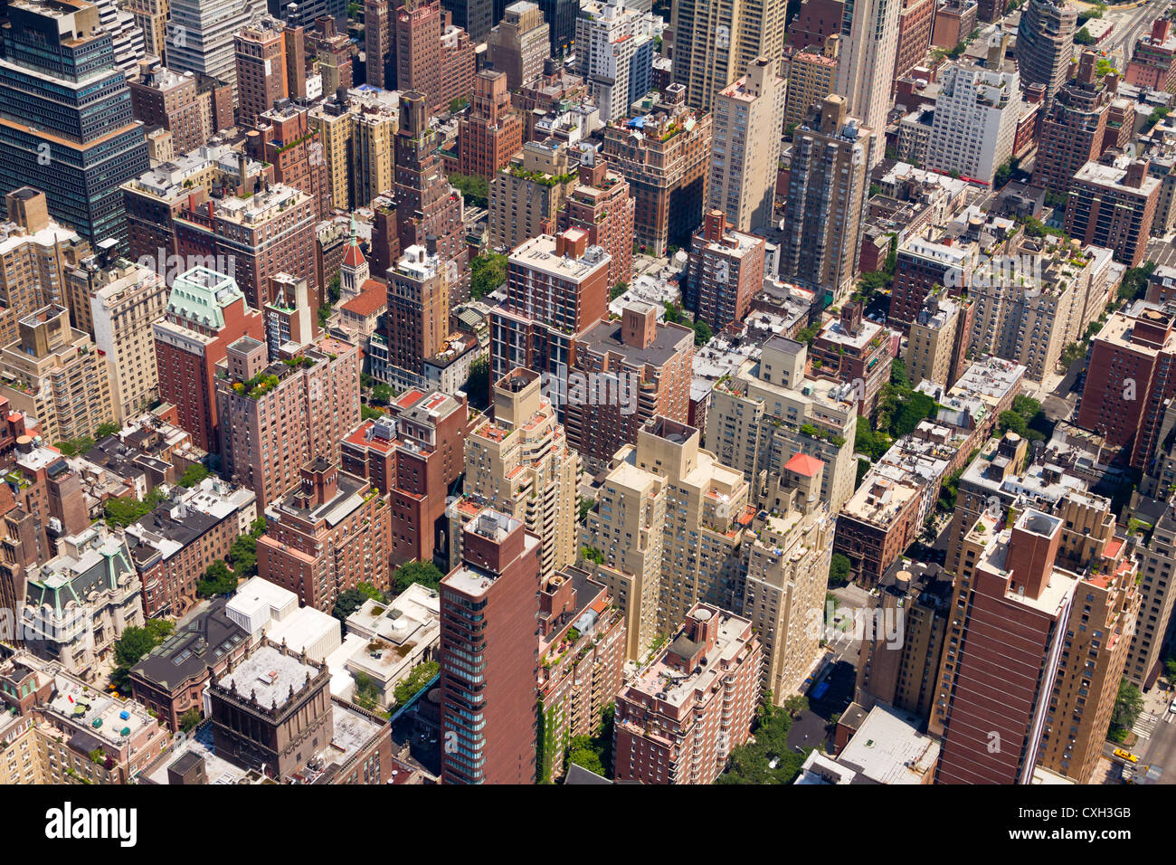 Hintergrund der Gebäude in der Innenstadt von New York City Stockfoto