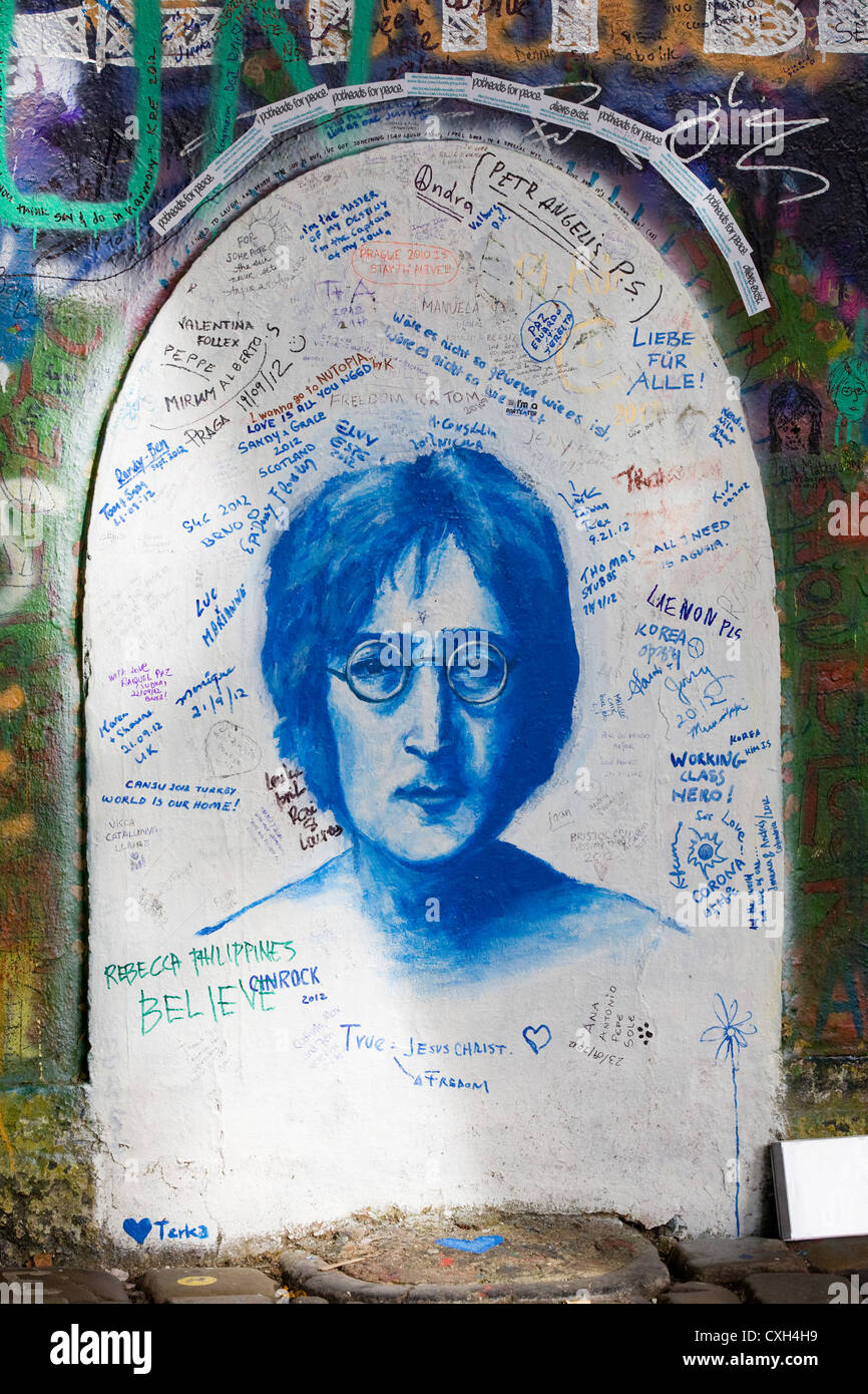 John-Lennon-Mauer in Prag Tschechische Republik Stockfoto