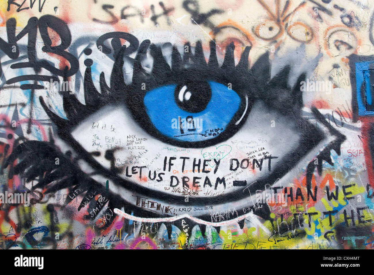 John-Lennon-Mauer in Prag Tschechische Republik Stockfoto