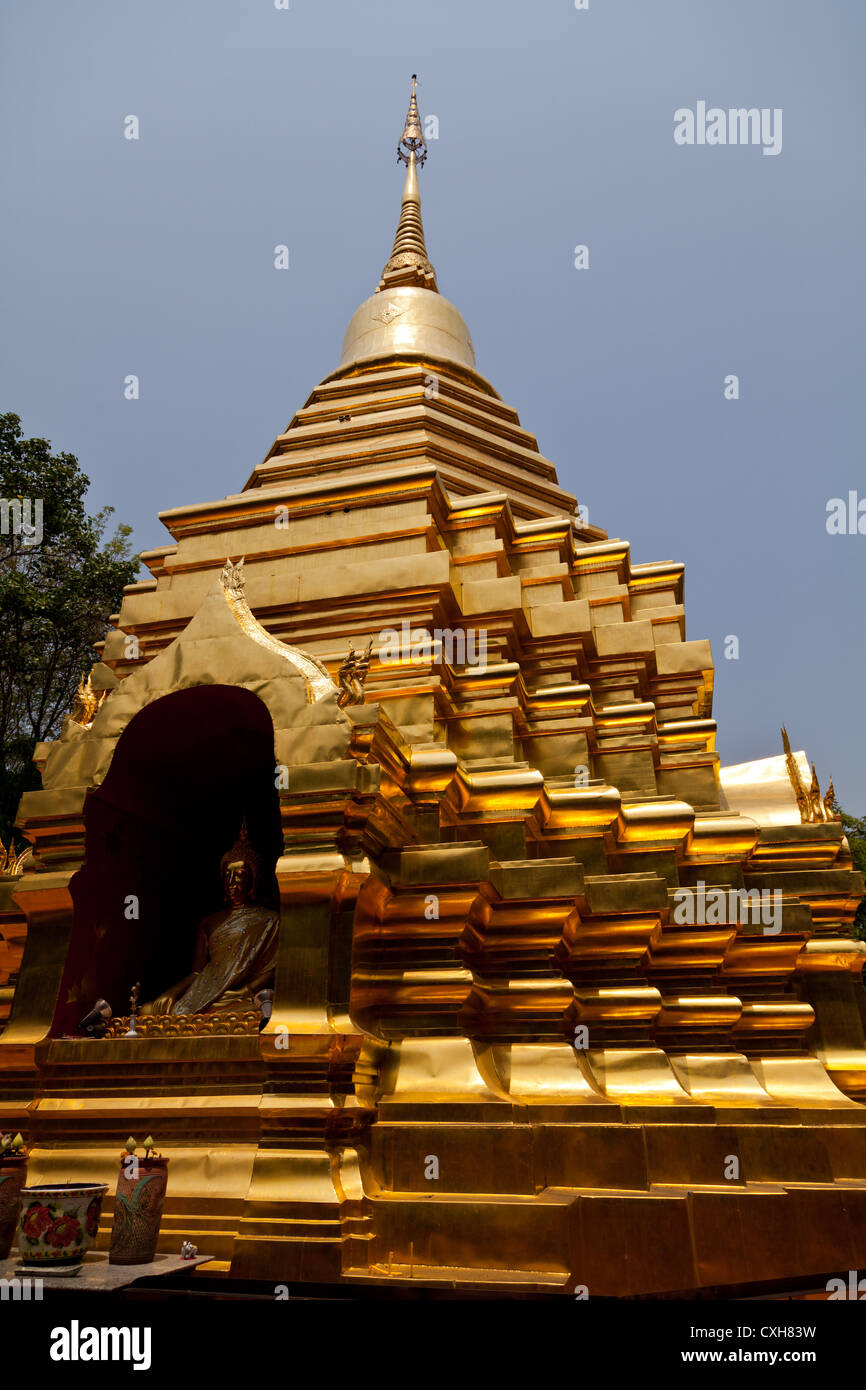 Vergoldeten Chedi der Tempel Wat Phan auf in Chiang Mai in Thailand Stockfoto