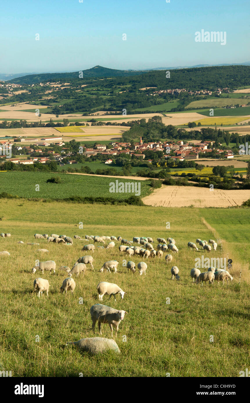 Landschaft in der Nähe der Lembronnais und Antoingt Dörfer, Auvergne, Frankreich Stockfoto