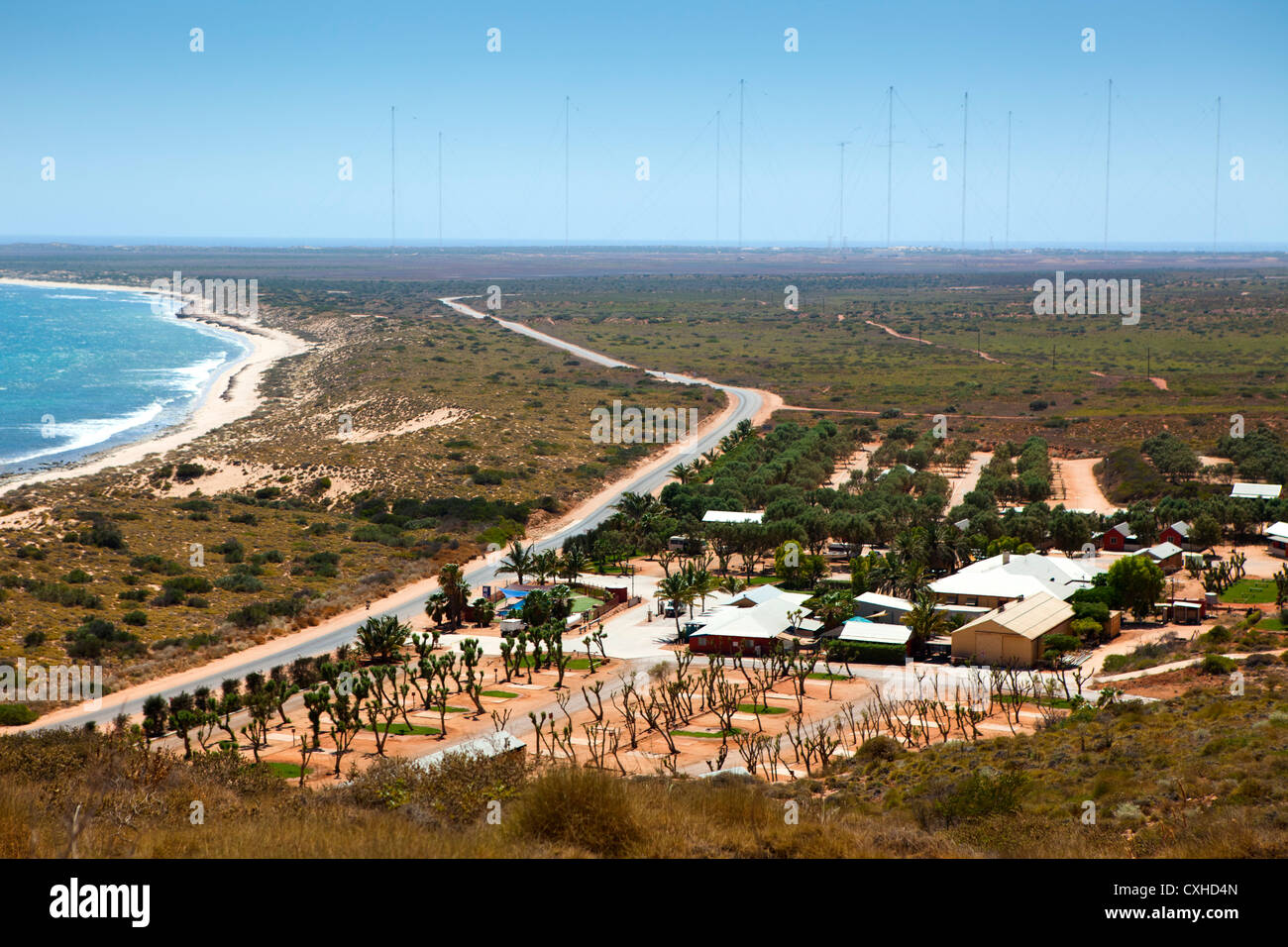 Unterkunft mit Blick auf den Indischen Ozean. Exmouth, Western Australia, Australia Stockfoto