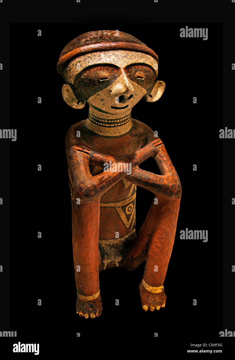 Sitzende Chinesco Abbildung 2st – 4. Jahrhundert Mexiko Mittelamerika Nayarit Keramik Stockfoto