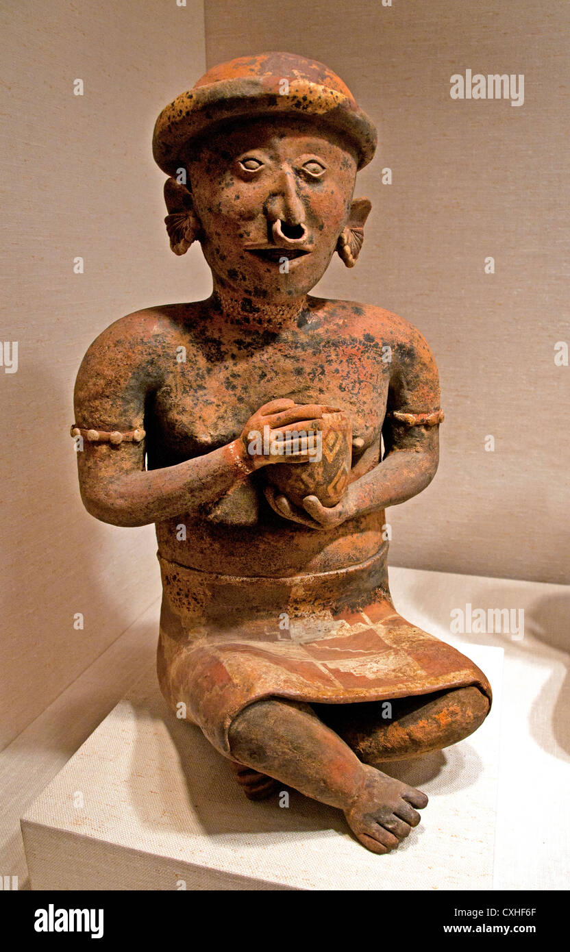 Sitzende weibliche Vorfahren 1. – 4. Jahrhundert Nayarit Mexiko Mittelamerika Stockfoto