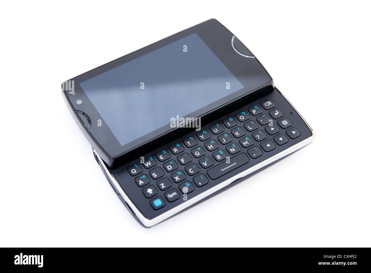 Smartphone mit QWERTZ-Tastatur Stockfoto