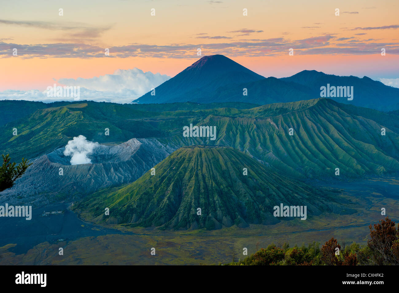 Bromo Vulkan bei Sonnenaufgang, Java, Indonesien Stockfoto