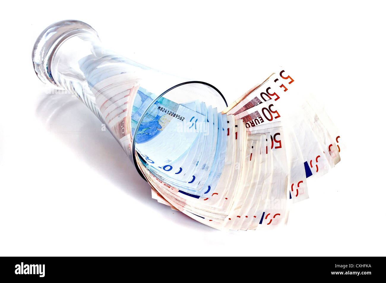 Geld im Glas Stockfoto