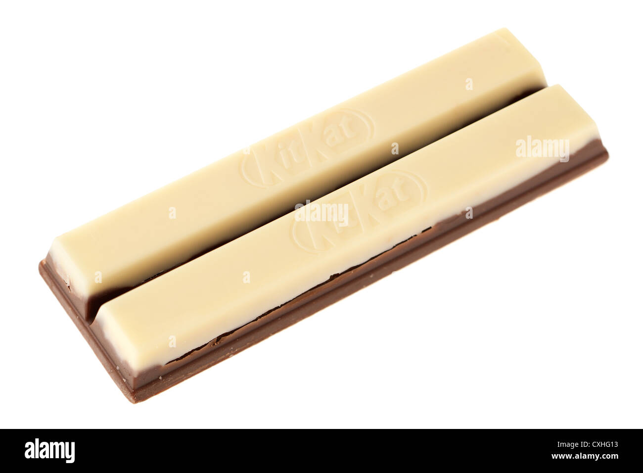 Zwei finger Bars von Kit Kat Cookies und Cream Stockfoto
