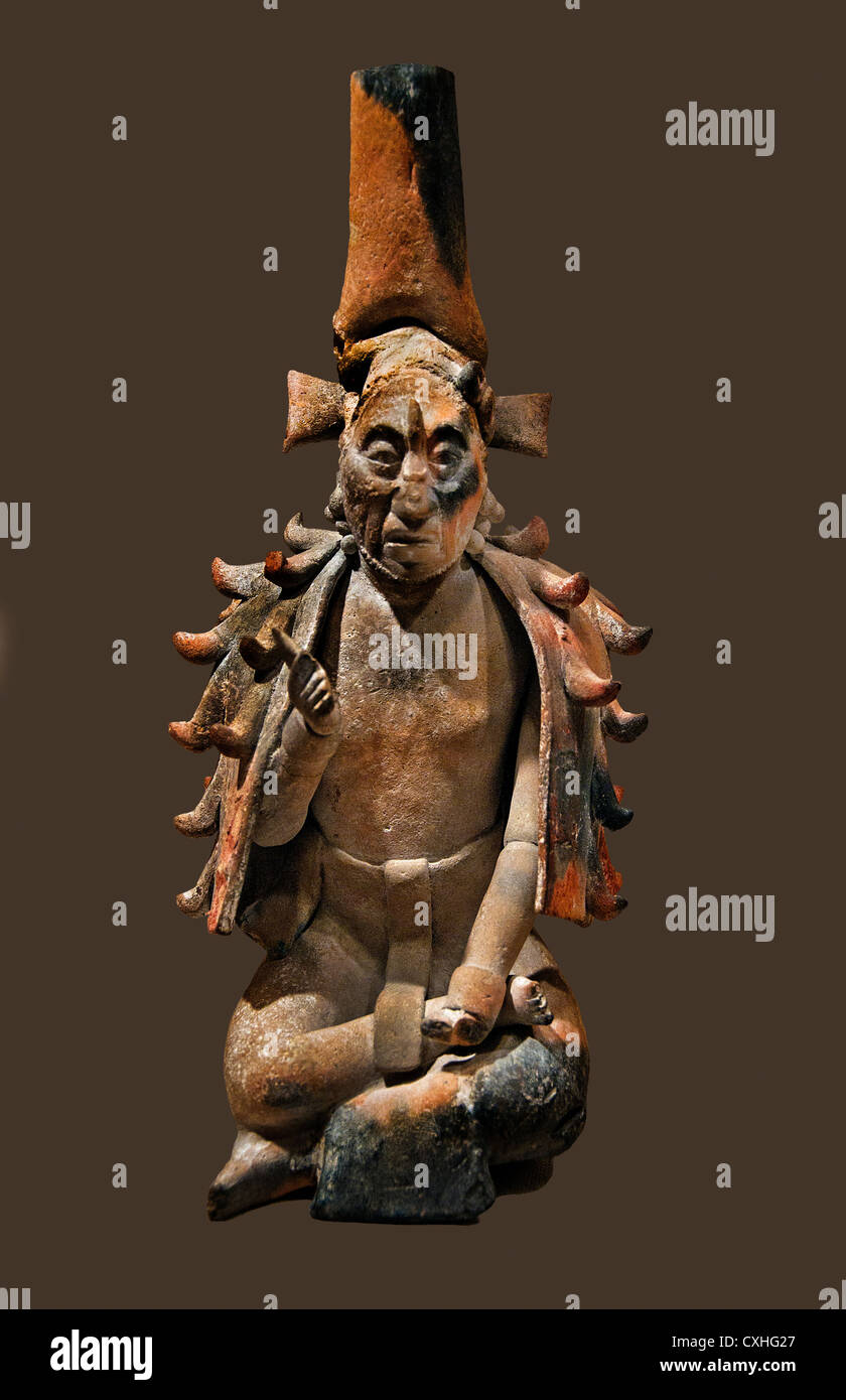 Abbildung 7.-9. Jahrhundert Keramik in gefiederten Cape Maya Mexiko Mittelamerika Stockfoto