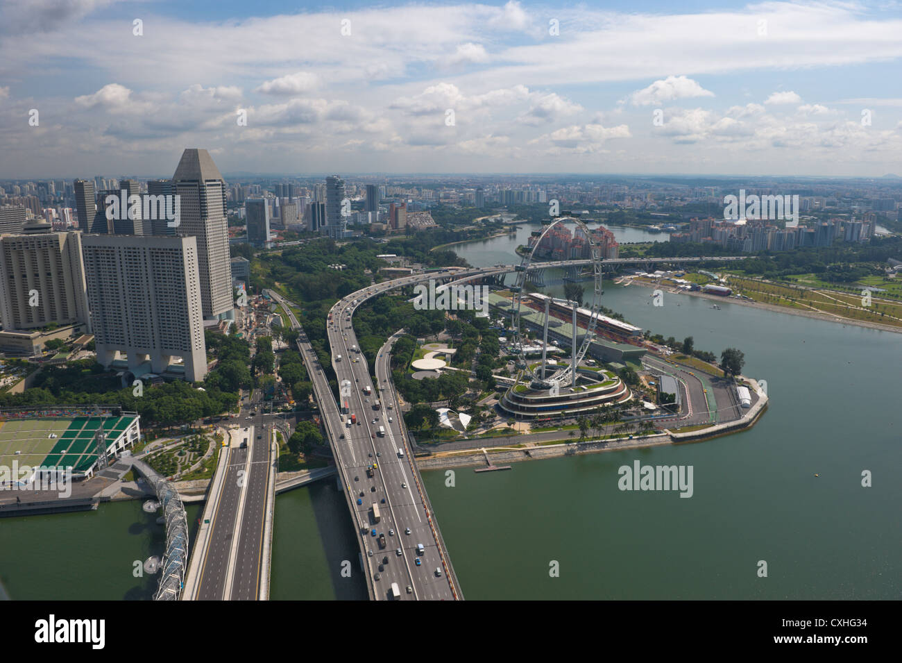 Singapore Flyer, größte Riesenrad der Welt Stockfoto