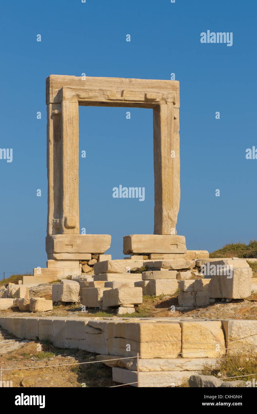 Portara Tor, Naxos, Griechenland Stockfoto