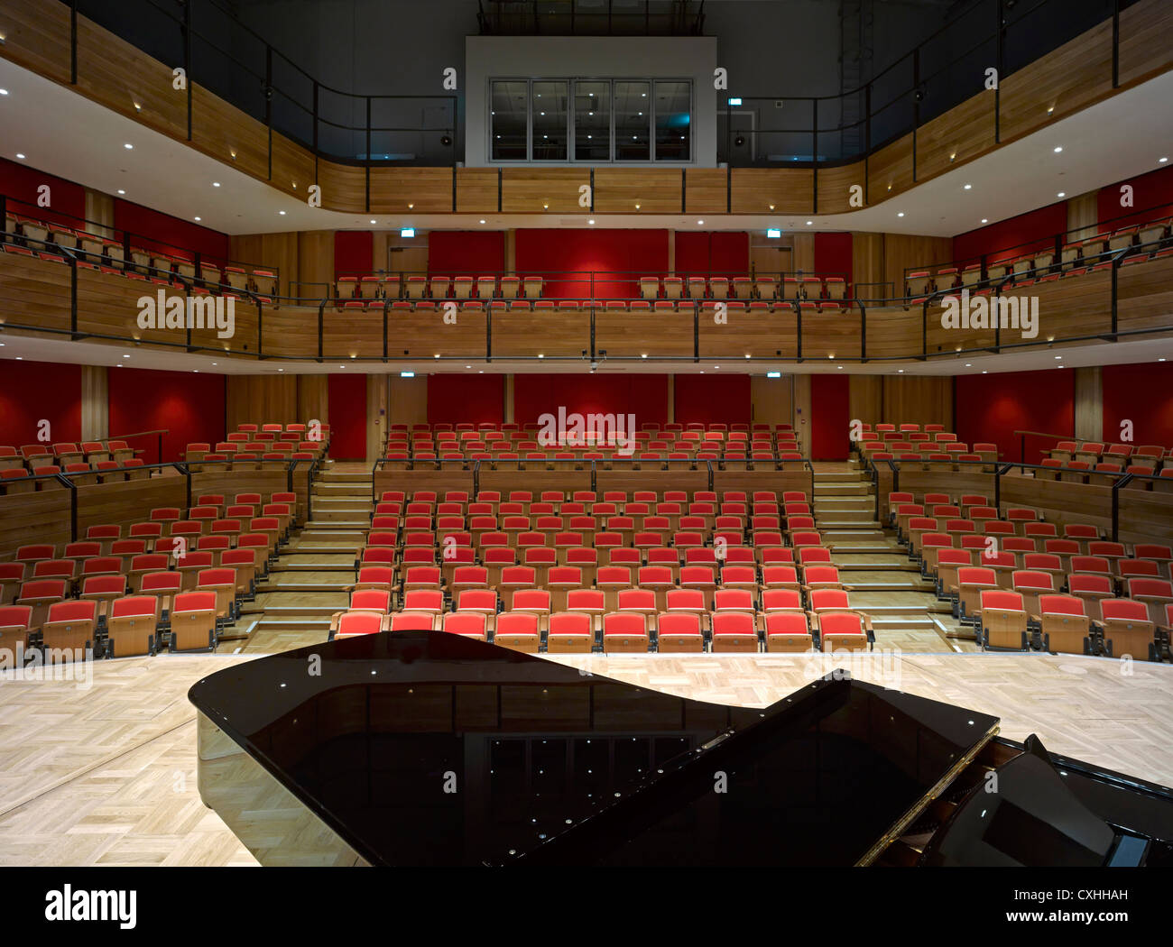 Bramall Musik-Gebäude, Universität von Birmingham, Birmingham, Vereinigtes Königreich. Architekt: Glenn Howells Architects, 2012. Ansicht-fr Stockfoto