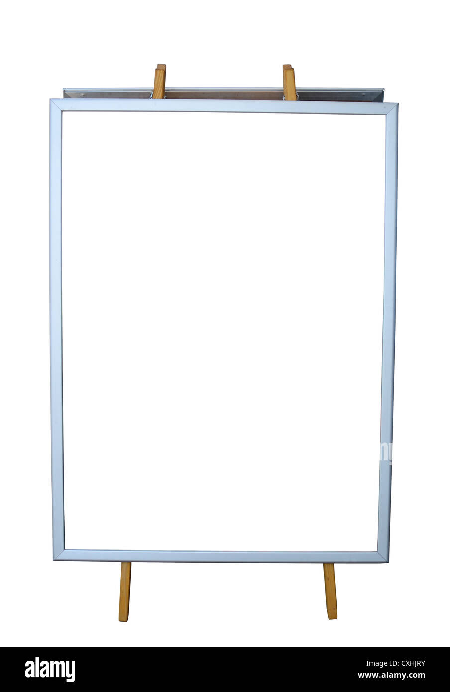 Leeres Menü Board isoliert auf weiss Stockfoto