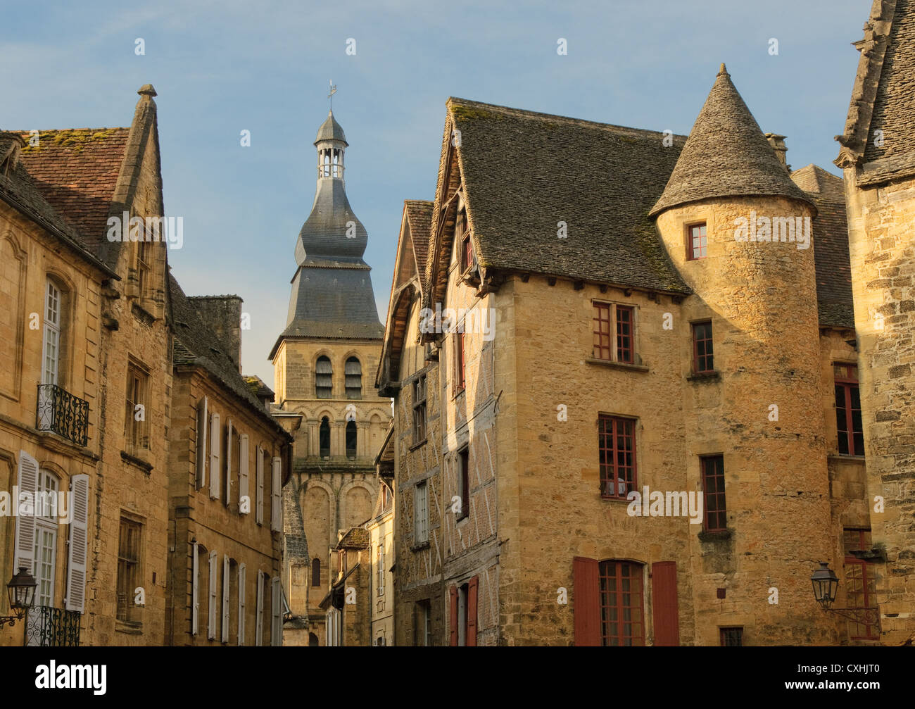 Straßen von Sarlat, französische mittelalterliche Stadt Stockfoto