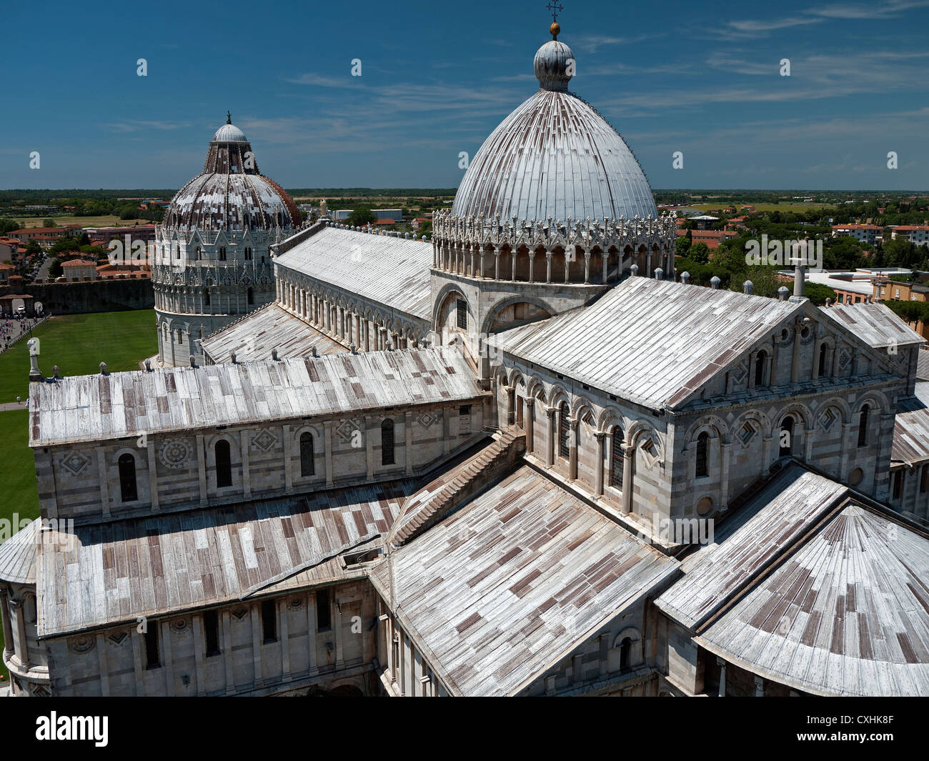 Pisa - Blick auf Monumente aus dem Turm Stockfoto