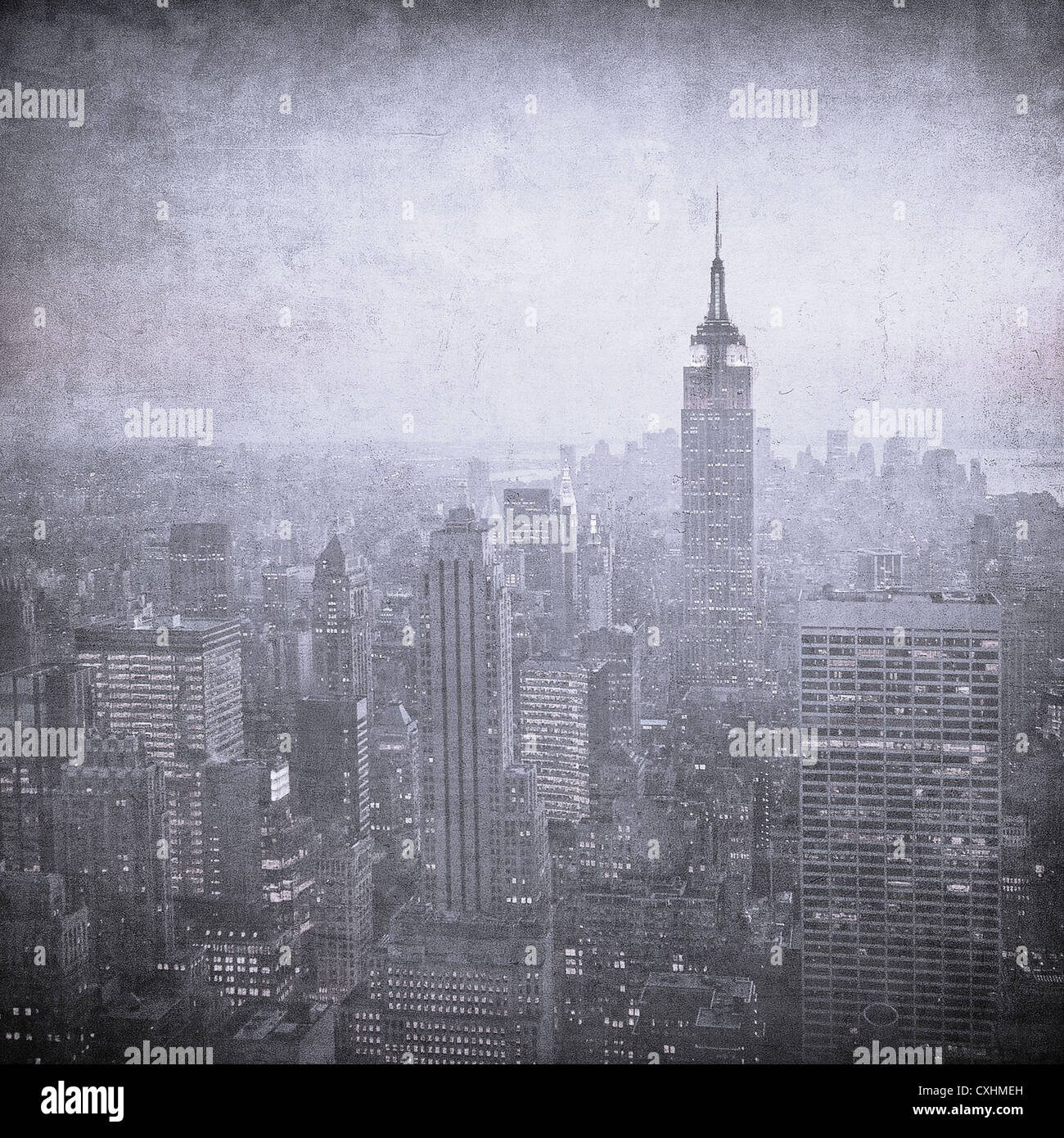 Grunge Bild der Skyline von New york Stockfoto