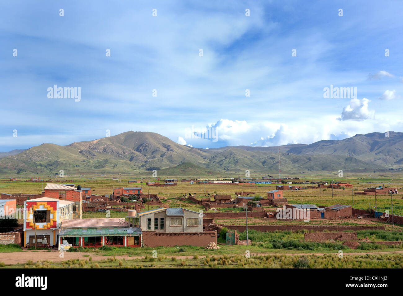 Dorf Tiwanaku, Bolivien Stockfoto