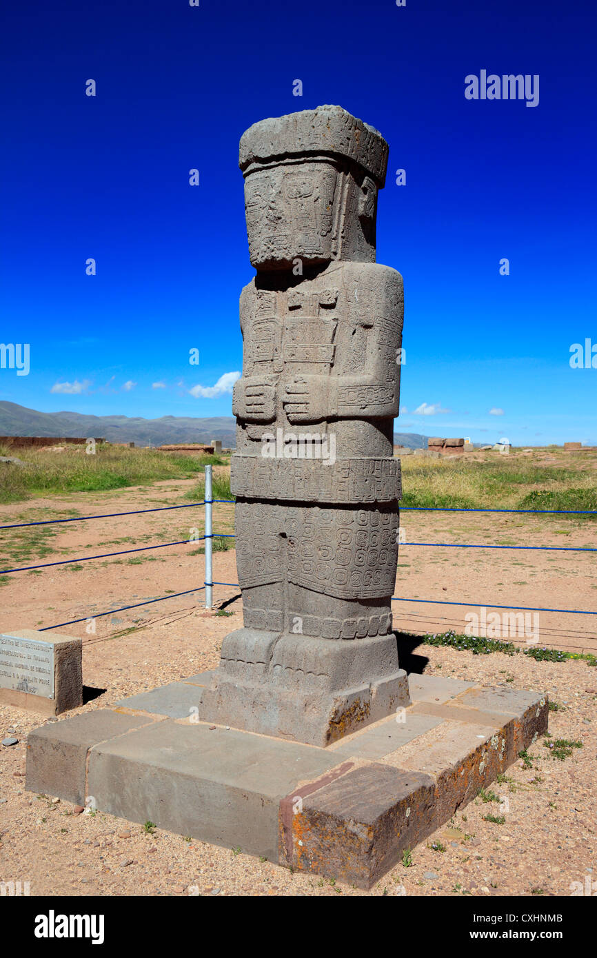 Tiwanaku, präkolumbische archäologische Stätte, Bolivien Stockfoto