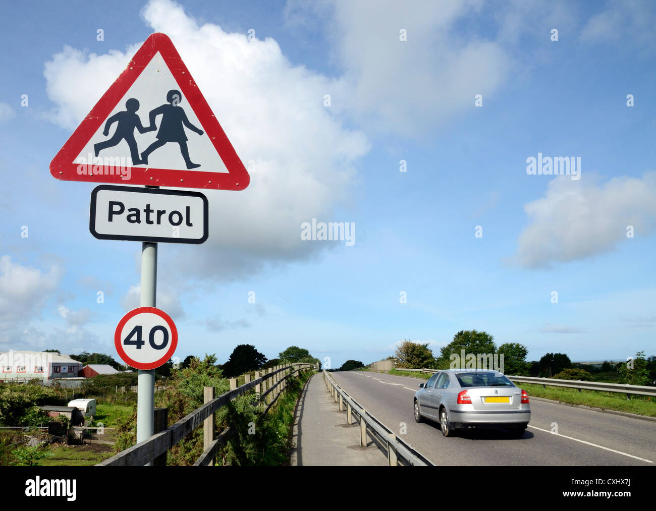 Ein Kinder-Straßenkreuzung Patrouille Zeichen Stockfoto