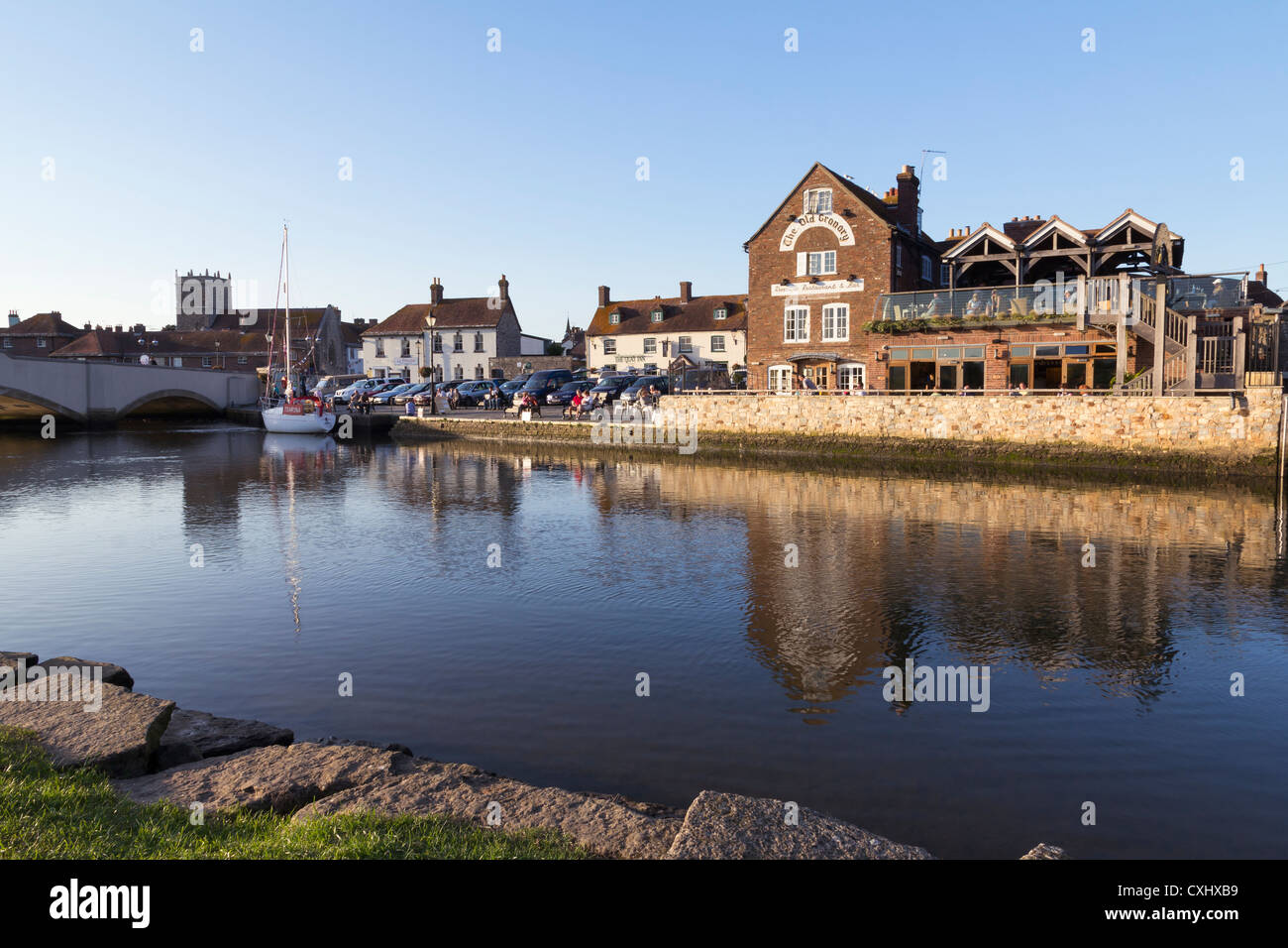 Wareham Kai Dorset England auf dem Fluß Frome. Stockfoto