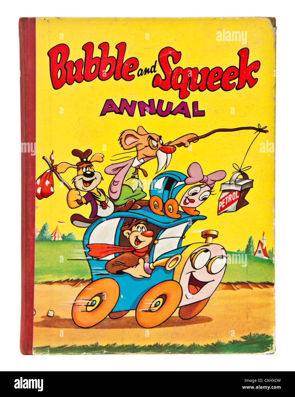 Seltene 1950 "Bubble und Squeek" Kinder-jährliche von Arthur Groom mit Illustrationen von George Moreno. Stockfoto
