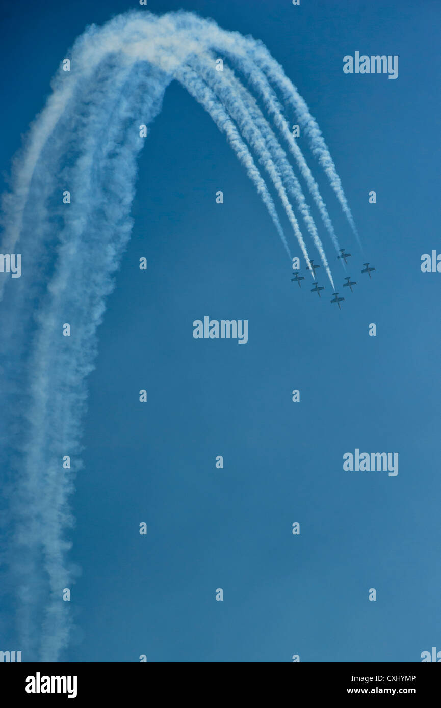Britische Breitling Jet Team bei "La Festa del Cel" Flugshow von Barcelona, Spanien Stockfoto