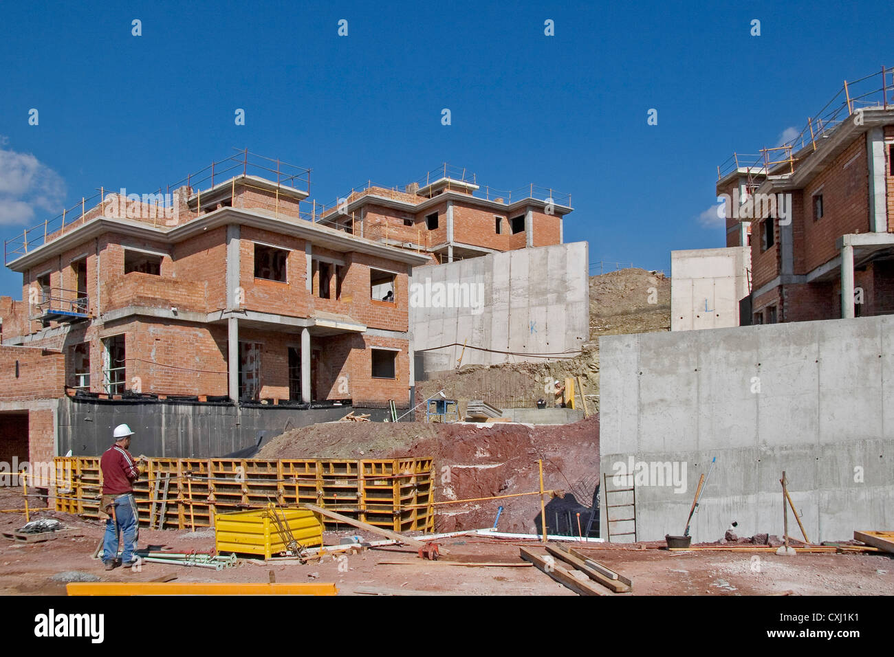 Bau Website Costa del Sol Malaga Andalusien Spanien Obra de Construccion de la Costa del Sol Malaga Andalusien españa Stockfoto