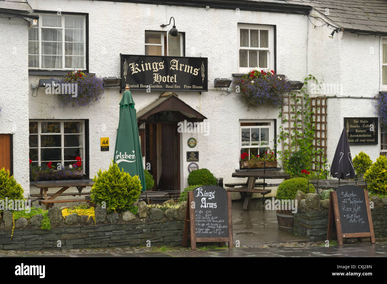 Kings Arms bar Restaurant Hotel Grasmere Stadt Lake District Cumbria Nord W Stockfoto