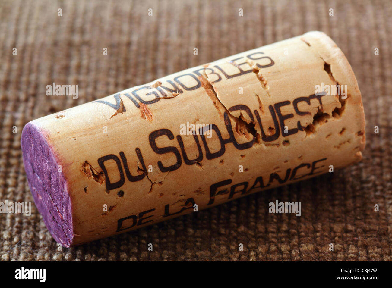Vignobles du Sud-Ouest De La France Wein Korken Stockfoto