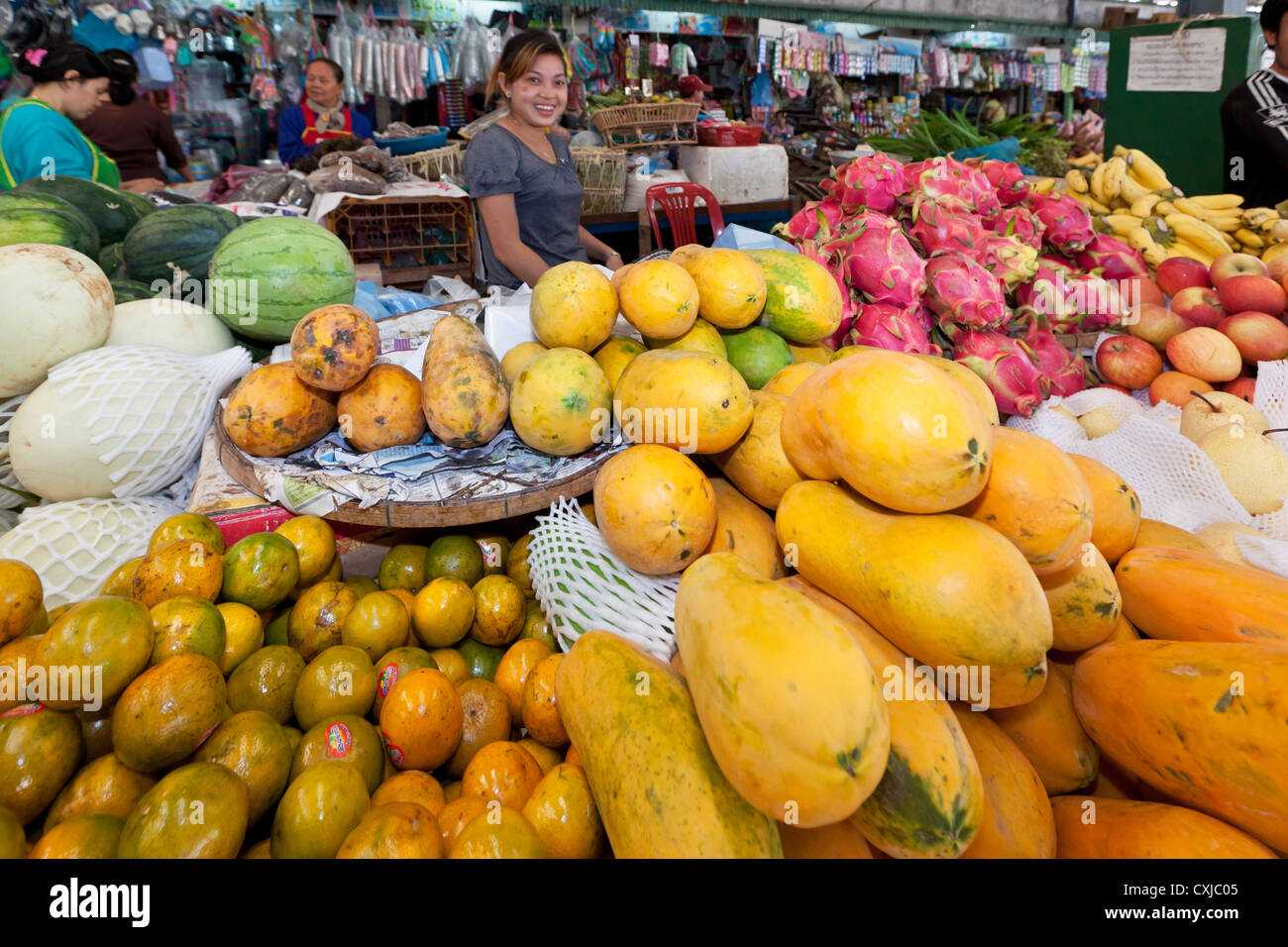 Tanga Khan Kham Markt, Vientiane, Laos Stockfoto