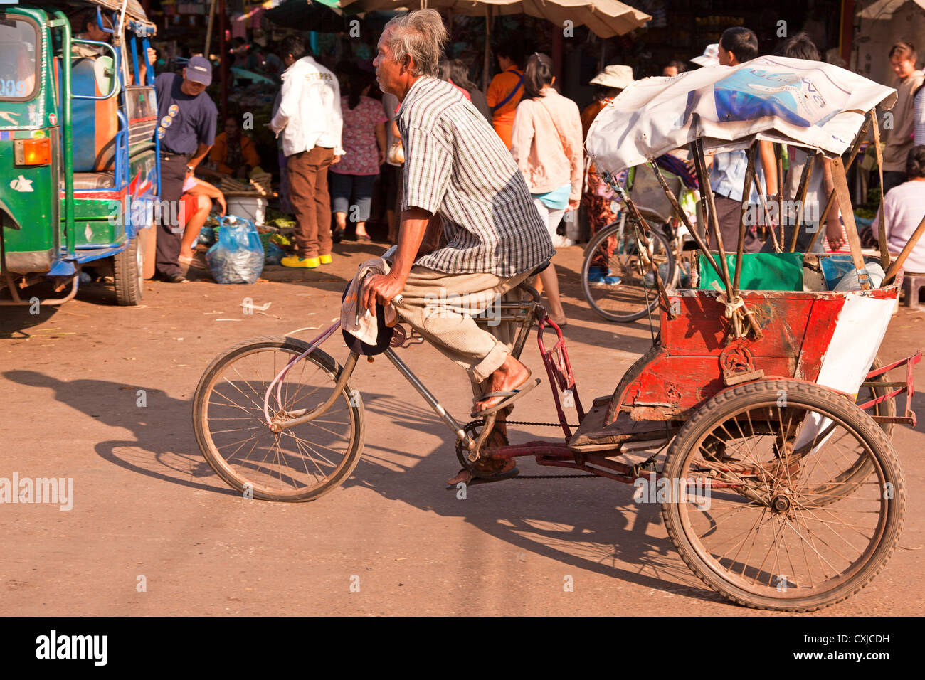 Fahrrad Taxi, Vientiane, Laos Stockfoto