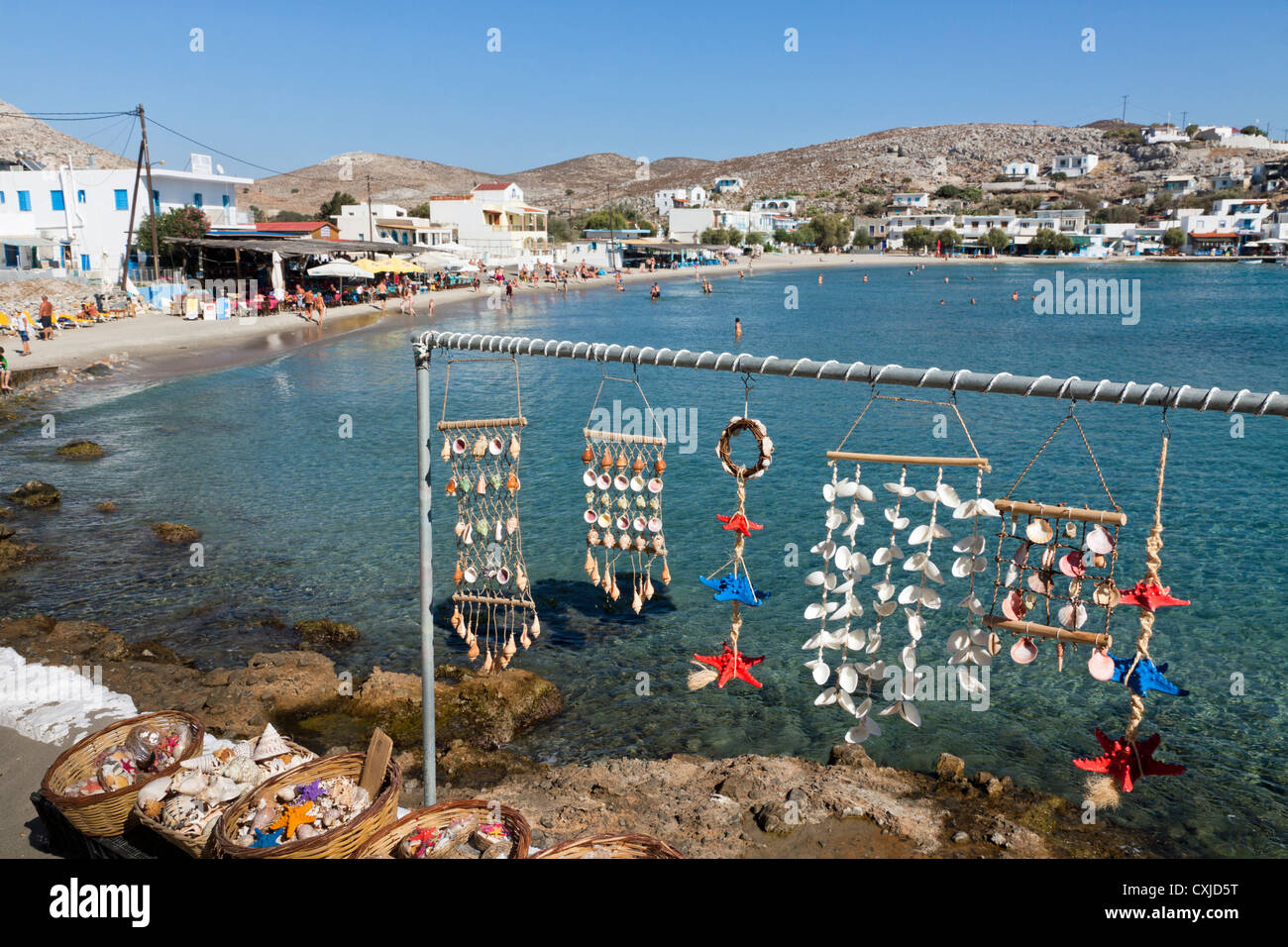 Schalen für den Verkauf auf der griechischen Insel Pserimos Stockfoto