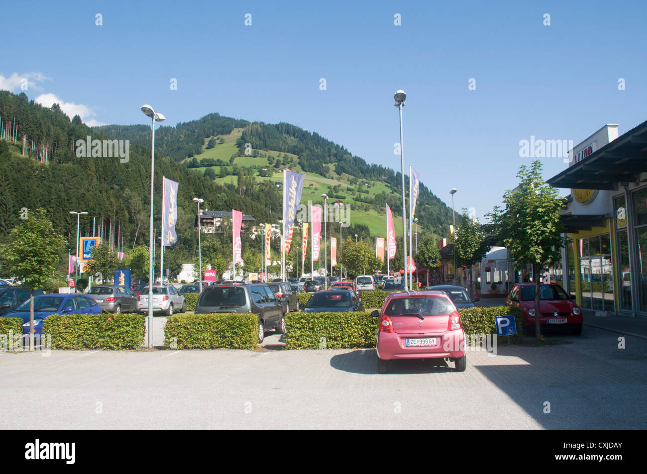 Shopping Center. Fotografiert in Österreich Stockfoto