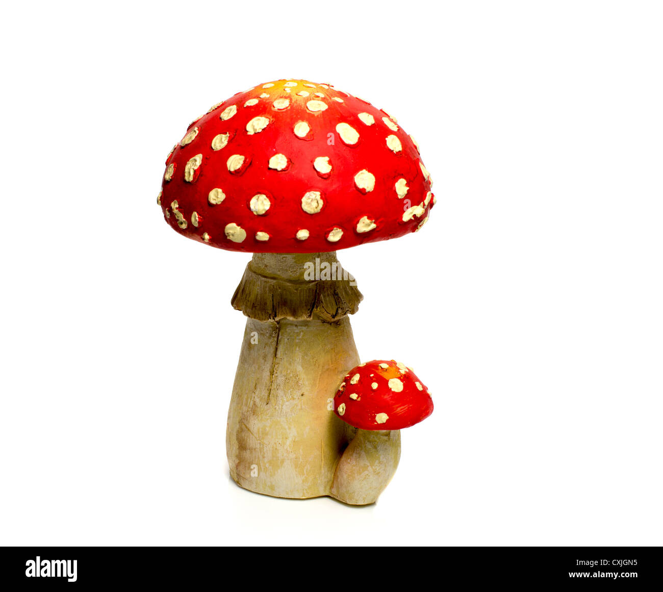 Pilz rot-weißen isoliert Hintergrund Stockfoto