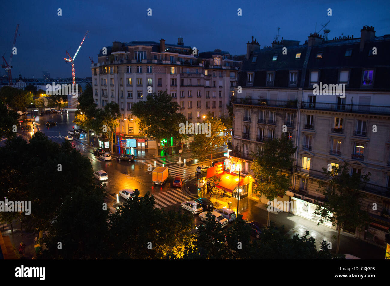 Blick vom Hotel in Paris Stockfoto