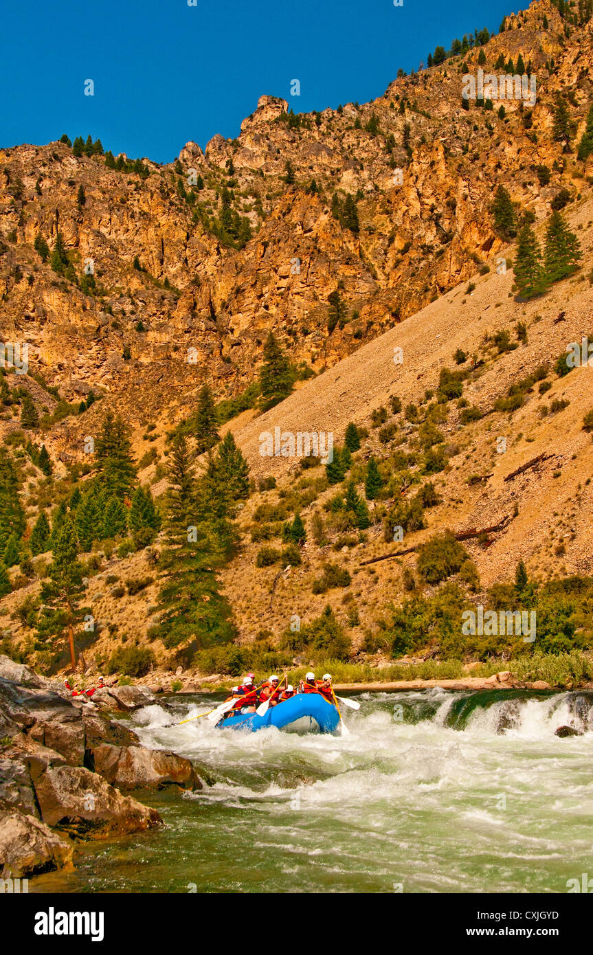 Wildwasser-Rafting Middle Fork von der Salmon Rive durch tiefen Canyon Wände der Wildnis, Idaho, USA Stockfoto