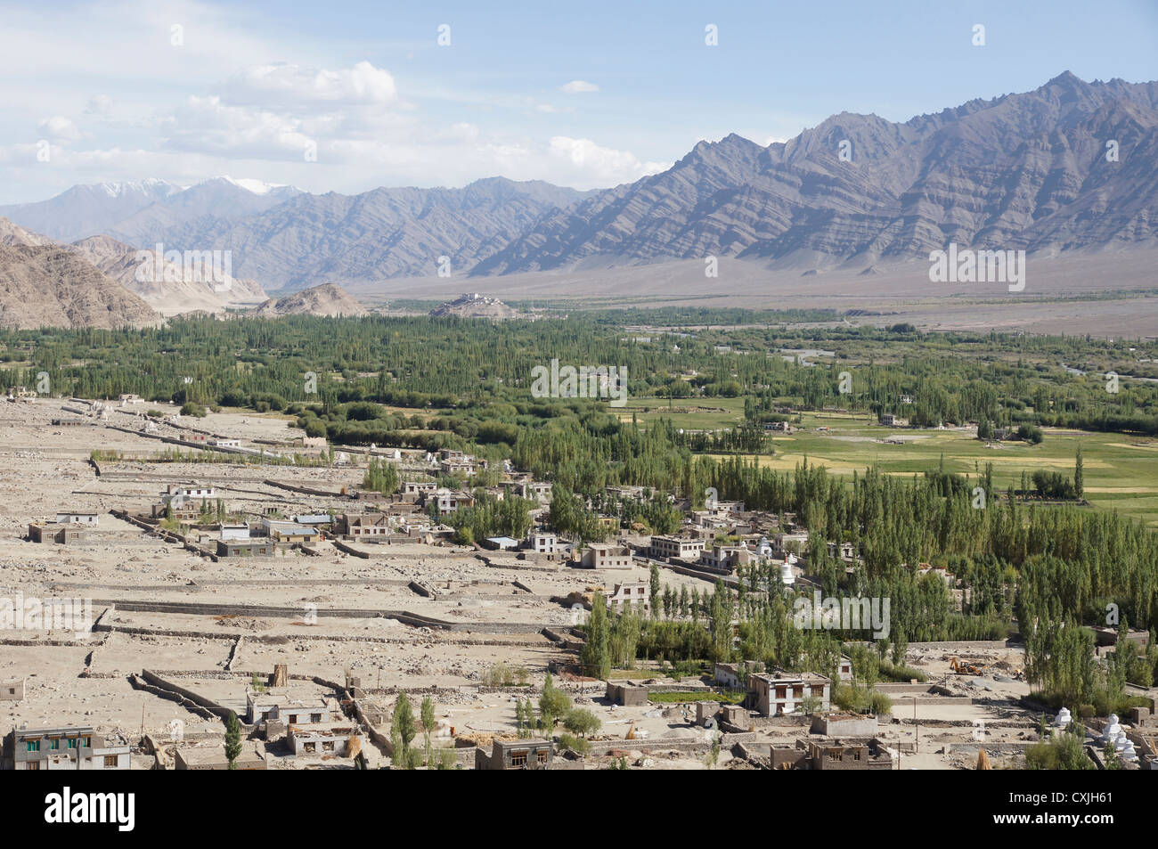 Landschaft am Thikse, Manali-Leh Landstraße, Jammu und Kaschmir, Indien Stockfoto