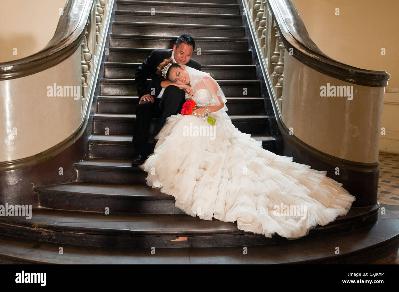 Hochzeit Porträt in Ho-Chi-Minh-Stadt, Vietnam Stockfoto