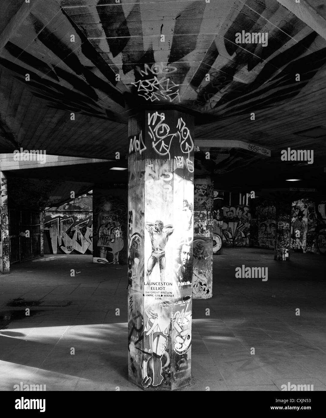 Graffiti-Südufer-Skate-park Stockfoto