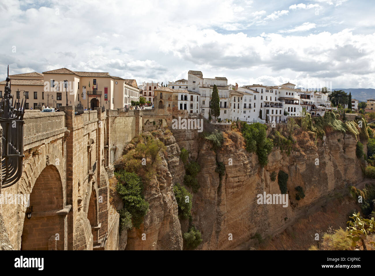 Die Brücke über die Schlucht Ronda Spain Stockfoto