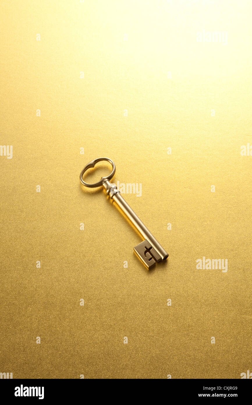 Goldener Schlüssel Stockfoto